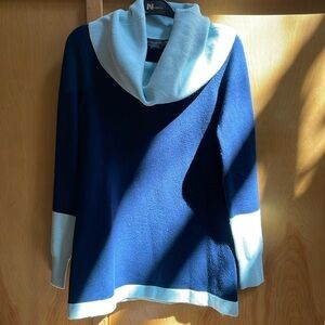 French Connection Size S Soft Cowl Neck Tunic Sweater Two tone Blues